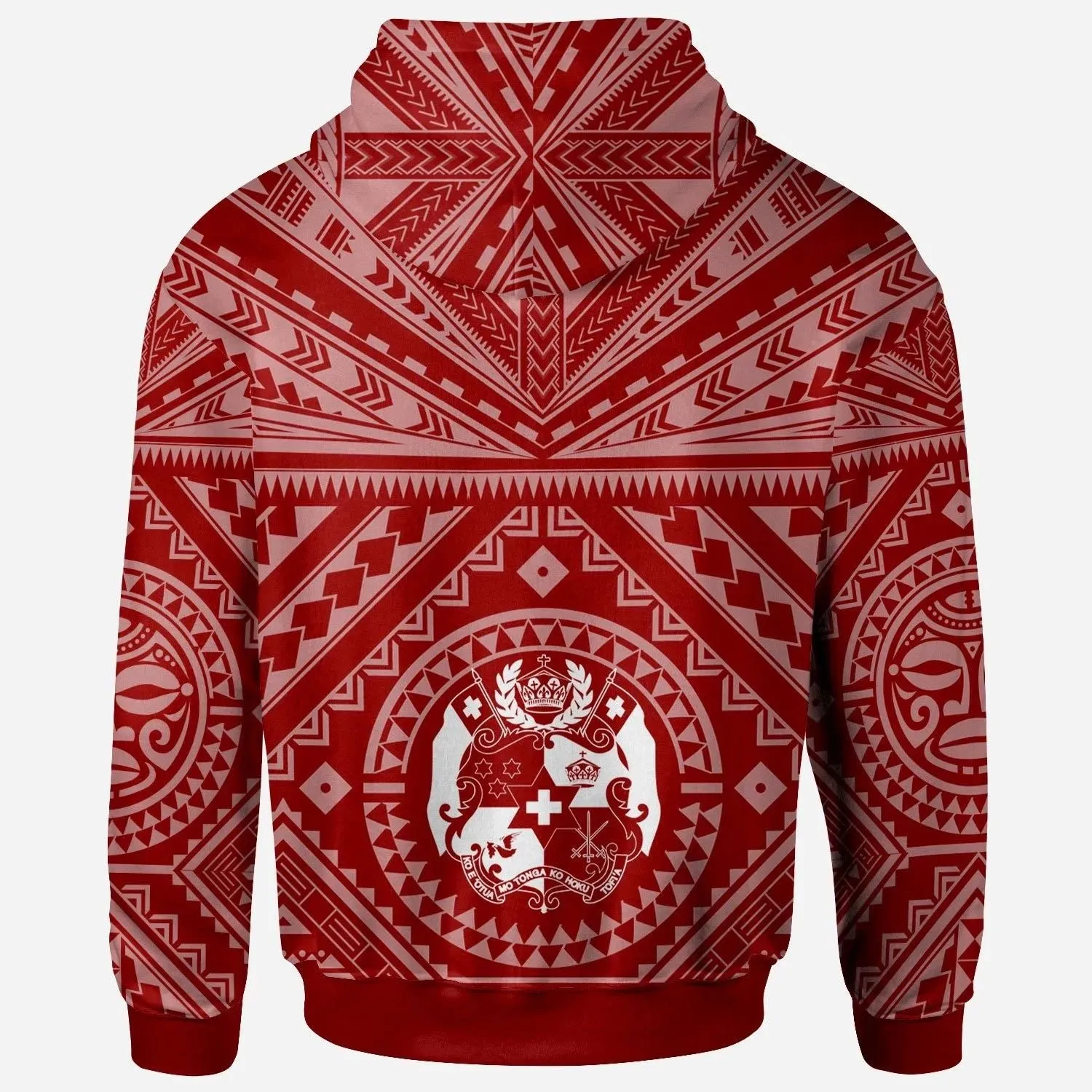 Alohawaii Clothing - Hoodie Tonga - Tonga Seal With Polynesian Tattoo Style (Red) - BN25