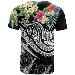Tahiti Polynesian T-Shirt - Summer Plumeria (Black)