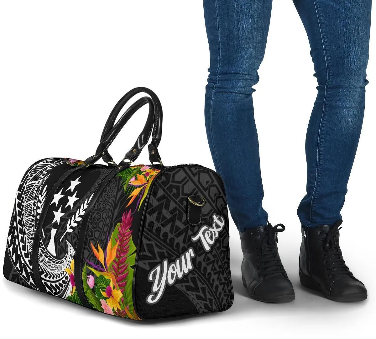 Kosrae State Travel Bag - Custom Personalised Seal Spiral Polynesian Patterns