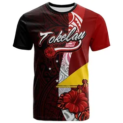 Tokelau Polynesian T shirt - Coat Of Arm With Hibiscus