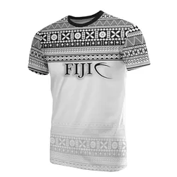 Fiji T-Shirt - Rugby Fijian Tapa White Pattern