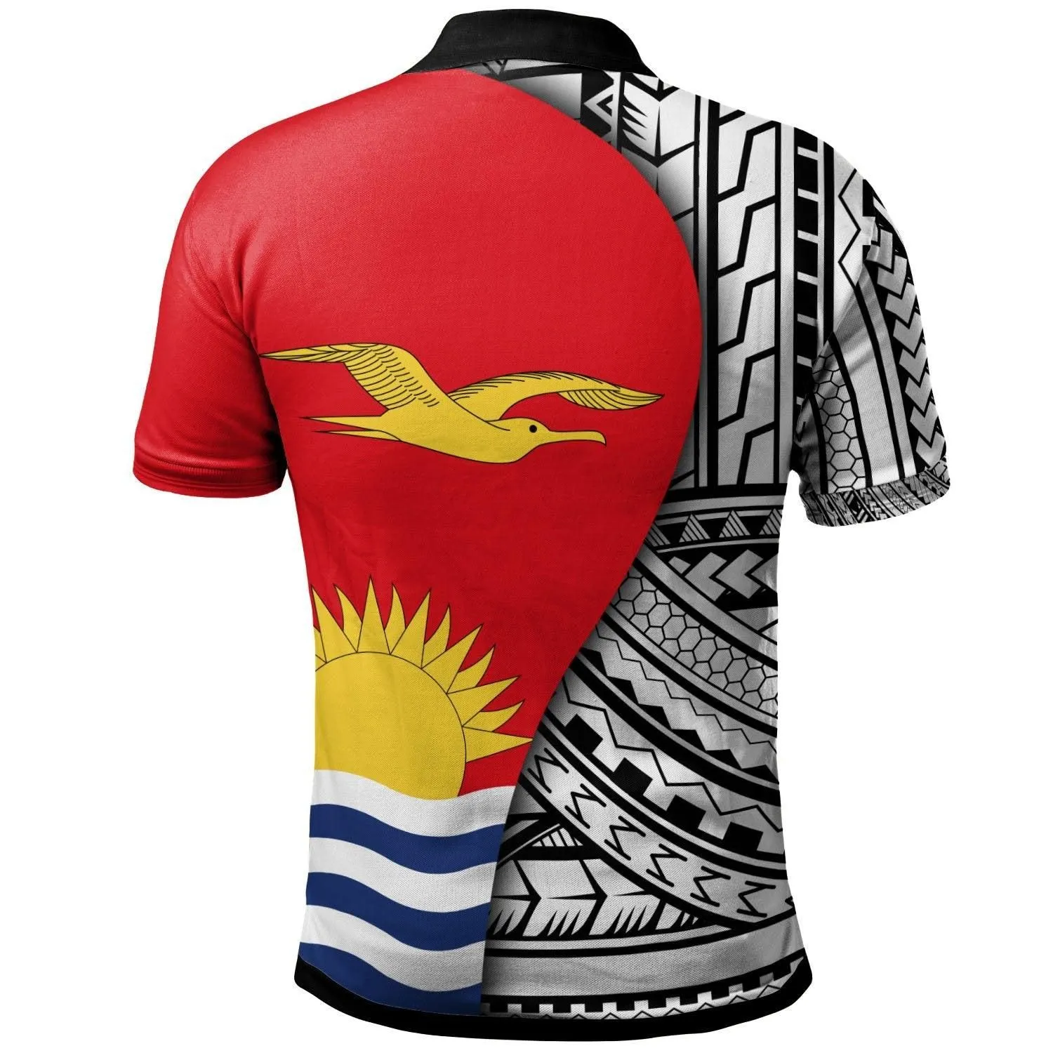Kiribati Polo Shirt - Coat Of Arm and Polynesian Patterns