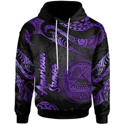 American Samoa Polynesian Hoodie - Poly Tattoo Purple Version