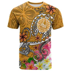Tahiti T shirt - Turtle Plumeria Gold