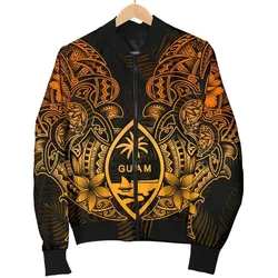 Guam Polynesian Men Bomber Jacket - Gold Turtle Homeland