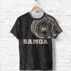 Samoa T shirt - Samoa Coat Of Arms Polynesian Tattoo Style