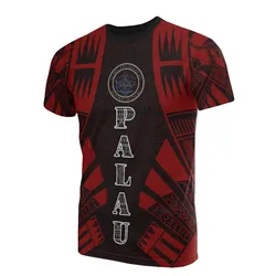 Palau T shirt - Palau Seeal Polynesian Tattoo Red Style