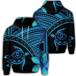 Hawaiian Turtle Plumeria Kakau Polynesian Quilt Hoodie Blue AH