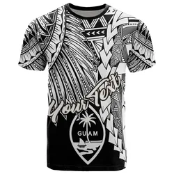 Guam Polynesian Custom Personalised T shirt - Tribal Wave Tattoo White