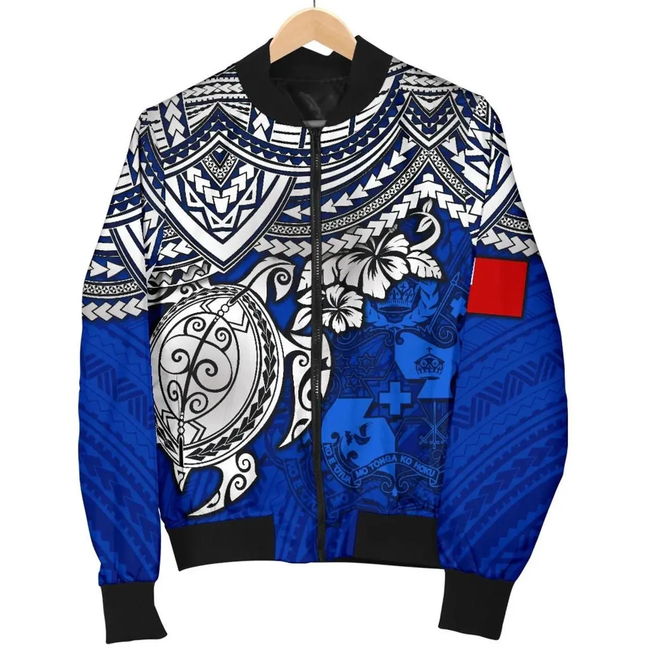 Tonga Polynesian Bomber Jacket - Blue Turtle