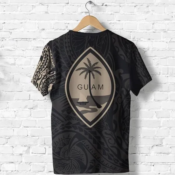 Guam T shirt - Guam Coat of Arms Polynesian Tattoo Style