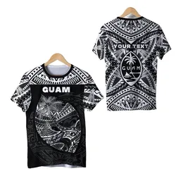 (Custom Personalised) Guam Rugby T Shirt Polynesian Patterns - Black LT16