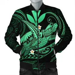 FamilyGater Jacket - Hawaii Turtle Polynesian Bomber Jacket - Nane Style Green - AH - J4R