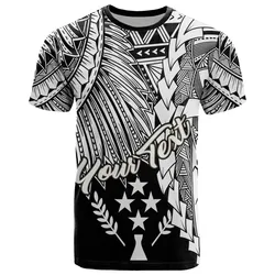 Alohawaii T-Shirt - Tee Kosrae Micronesia Custom Personalised - Tribal Wave Tattoo White - BN12