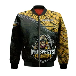 Edmonton Prospects Bomber Jacket Grunge Polynesian Tattoo - CA BASEBALL