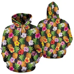 Polynesian All Over Hoodie - Polynesian Tropical Fruit and Vegetable Print 01