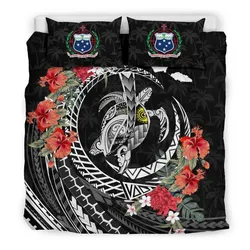 Polynesian Samoa Polynesia Map Turtle Hibiscus A Bedding Set Camlios