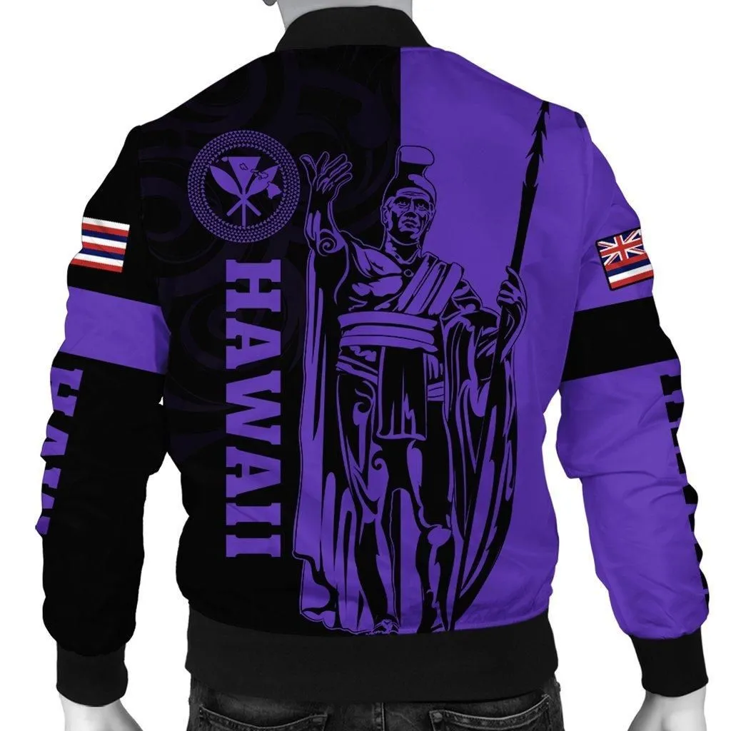 Hawaii King Polynesian Bomber Jacket - Lawla Style Purple