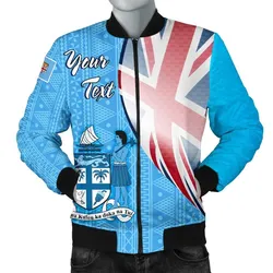 Fiji Custom Personalised Mens Bomber Jacket - Fiji Flag