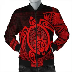 Alohawaii Jacket - Hawaii Polynesian Turtle Bomber Jacket - Red - AH - J4R