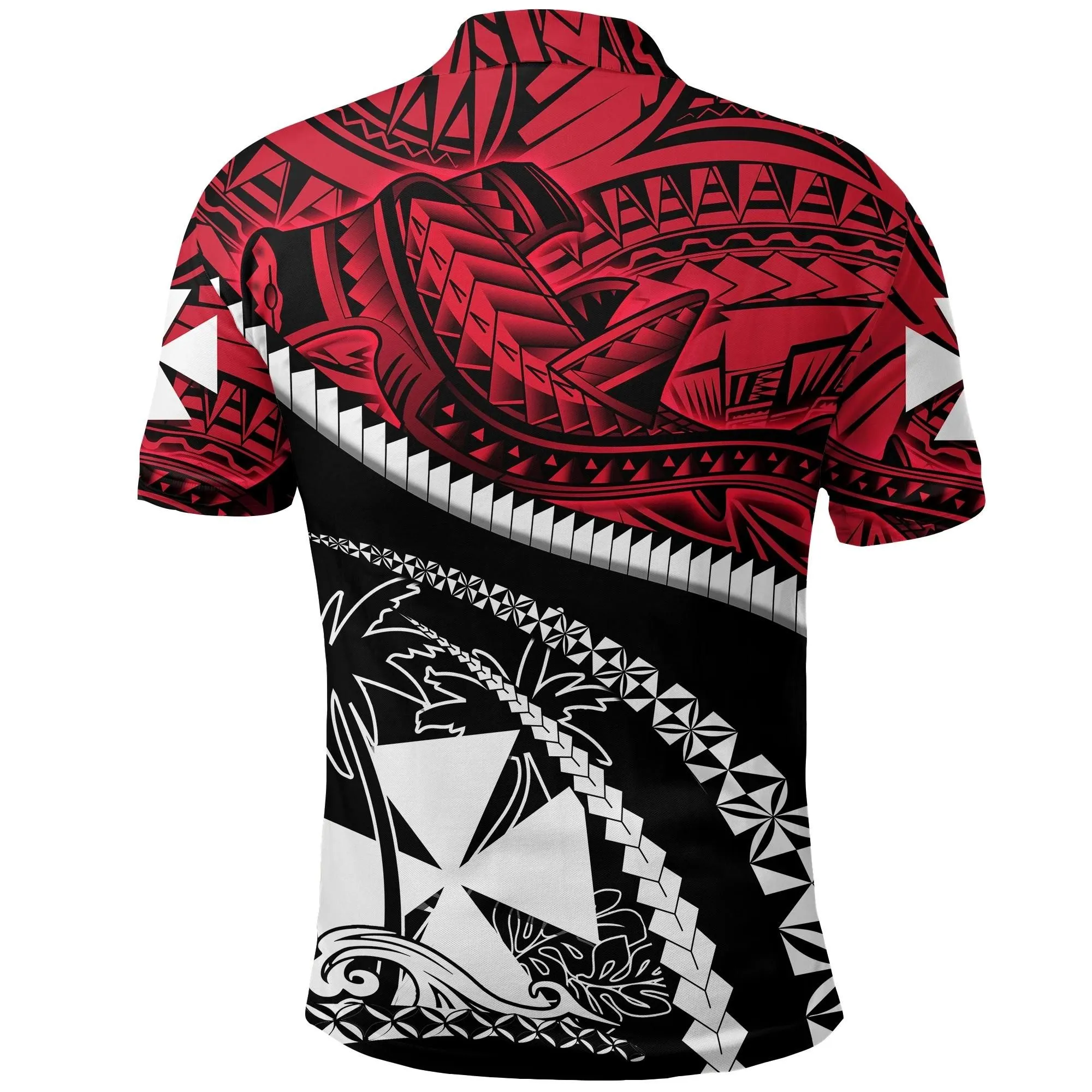 Wallis and Futuna Tapa Polo Shirt Polynesian Shark Tattoo K4
