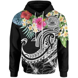 Polynesianmerican Samoa Hoodie - Summer Plumeria Black