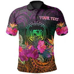Polynesian Hawaii Personalised Polo Shirt - Summer Hibiscus