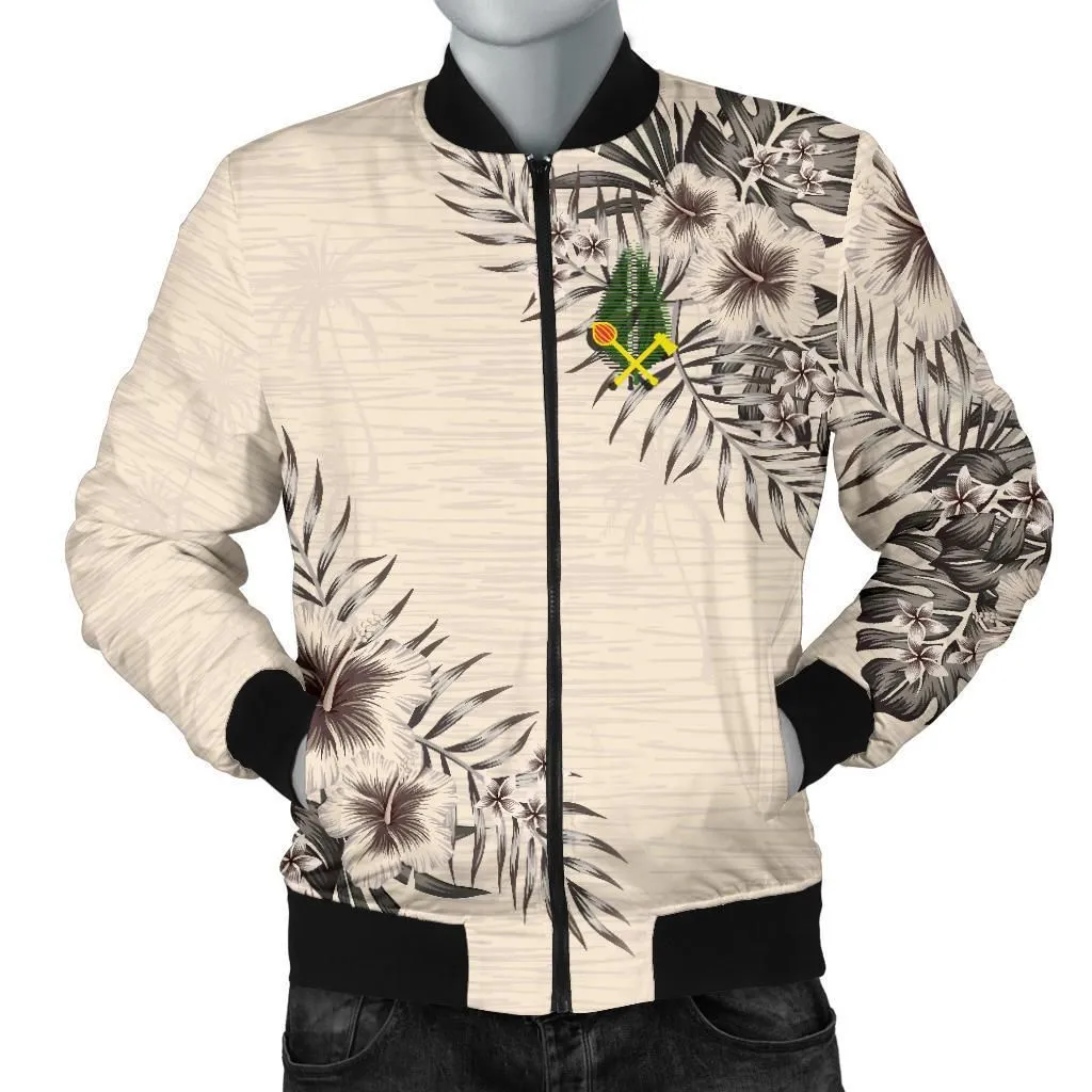 (Alo) Wallis and Futuna Men Bomber Jacket - The Beige Hibiscus