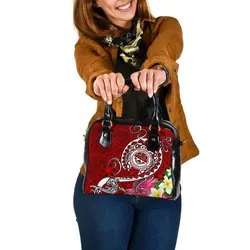 FSM Shoulder Handbag - Turtle Plumeria (Red)