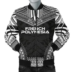 French Polynesia Polynesian Chief Mens Bomber Jacket - Black Version