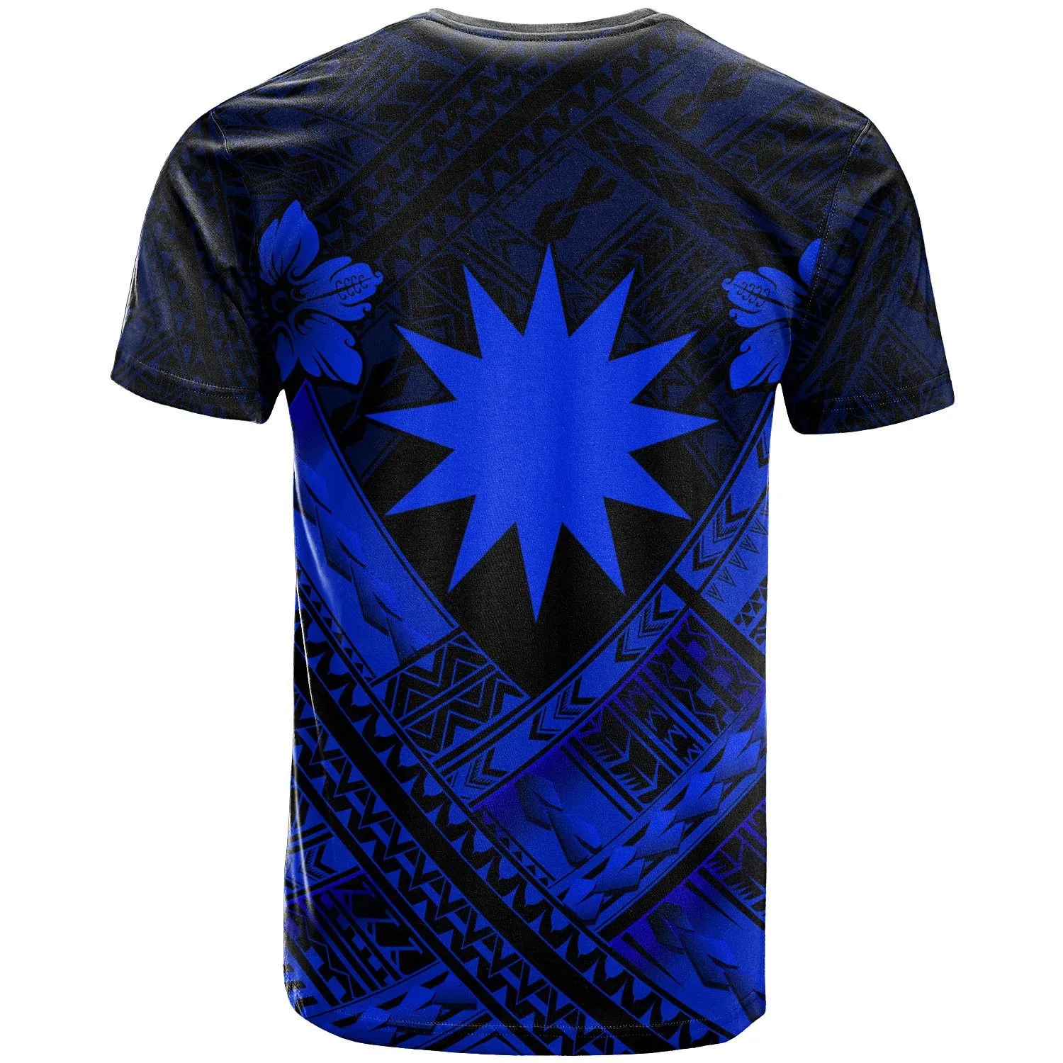 Nauru Polynesian Custom Personalised T-Shirts - Nauru Blue Seal Camisole Hibiscus Style - BN18