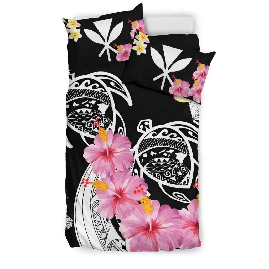 FamilyGater Home Set - Hawaii Turtle Kanaka Plumeria Hibiscus - Bedding Set AH J2