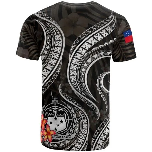 Samoa Polynesian T shirt - White Plumeria