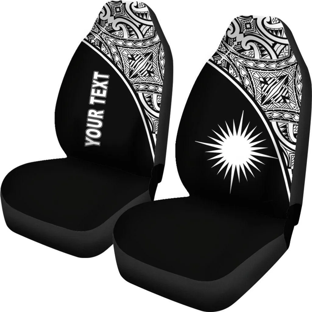Marshall Islands Car Seat Covers - Marshall Islands Flag Polynesian White Curve