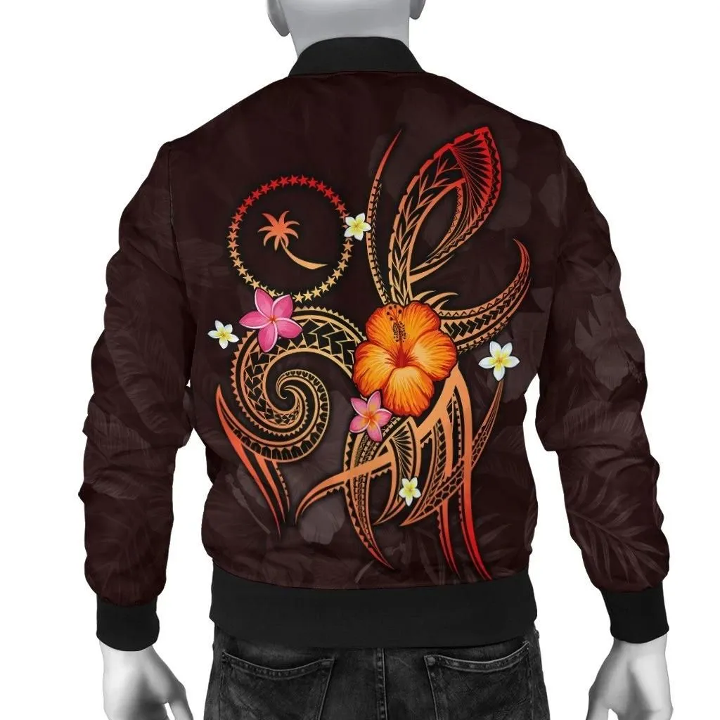 Chuuk Polynesian Personalised Men's Bomber Jacket - Legend of Chuuk (Red) - BN15