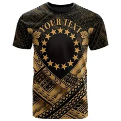 Cook Islands Polynesian Custom Personalised T-Shirts - Cook Islands Gold Seal Camisole Hibiscus Style - BN18
