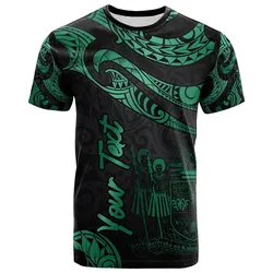 Fiji Polynesian Custom Personalised T-Shirt - Poly Tattoo Green Version