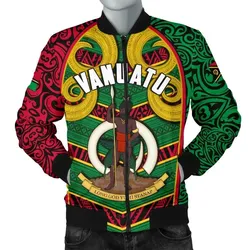 Alohawaii Jacket - Bomber Jacket Vanuatu Pig Tusk Polynesian Coat Of Arms TH4