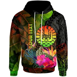 Tahiti Polynesian Personalised Hoodie -  Hibiscus and Banana Leaves