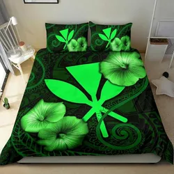 Alohawaii Bedding Set - Cover and Pillow Cases Polynesian Hawaii - Hibiscus Green - BN39