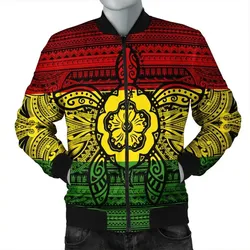 FamilyGaterJacket - Hawaiian Turtle Polynesian Tribal Bomber Jacket Reggae AH - J7R