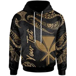 Hawaii Kanaka Maoli Polynesian Custom Personalised Hoodie - Poly Tattoo Gold Version