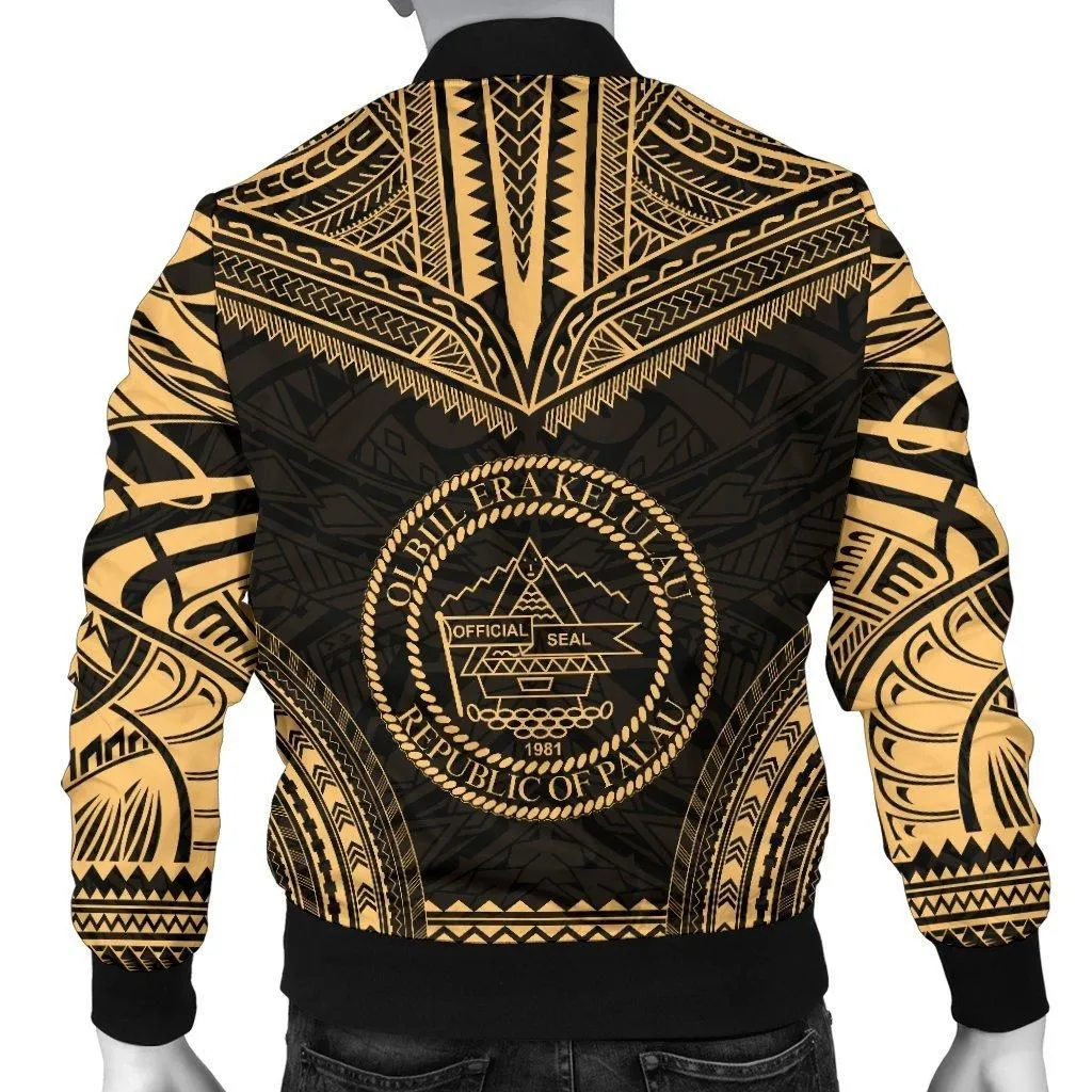 Palau Polynesian Chief Mens Bomber Jacket - Gold Version