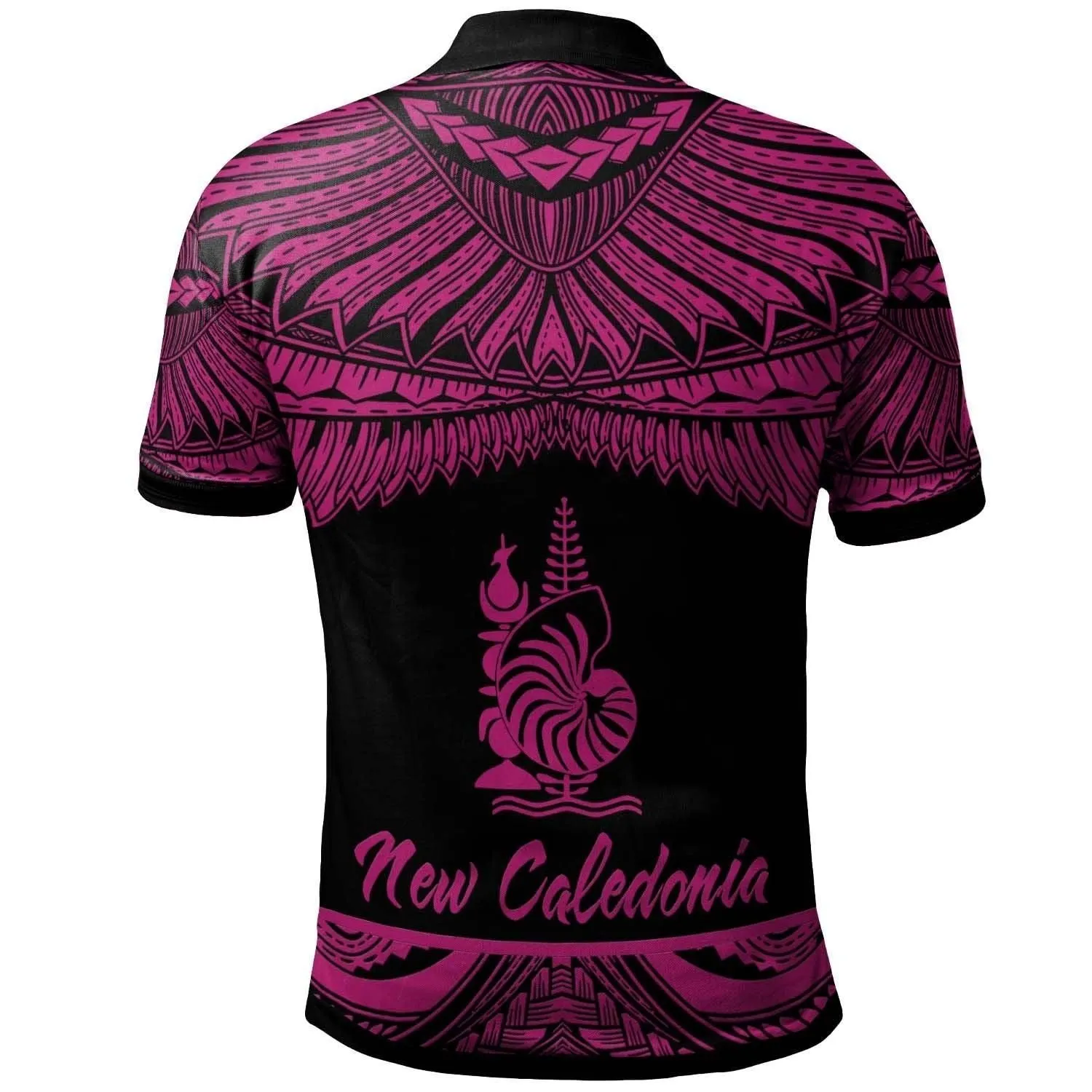 New Caledonia Polynesian Polo Shirt - Poly Tattoo Pink Version