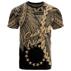Alohawaii T-Shirt - Tee Cook Islands - Tribal Wave Tattoo Gold - BN12