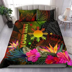 The Philippines Polynesian Personalised Bedding Set -  Hibiscus and Banana Leaves