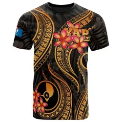 Yap Micronesian T shirt - Gold Plumeria