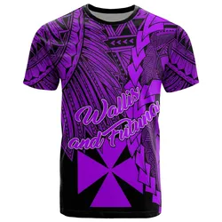 Wallis and Futuna Polynesian T-Shirt - Tribal Wave Tattoo Purple