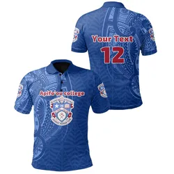 (Custom Personalised) Kolisi Apifoou College Tonga Polo Shirt Polynesian Tattoo Style