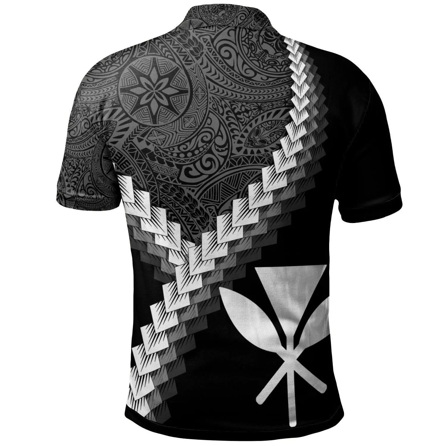 Hawaii Kanaka Maoli Polo Shirt - Coat of Arms With Polynesian Tattoo
